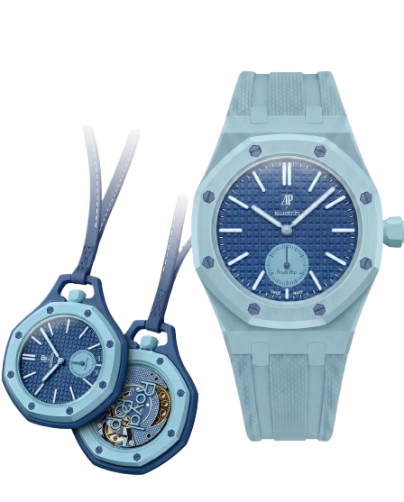 Montre Royal Pop + Bracelet Silicone Bleu Ice