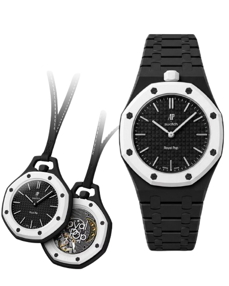 Montre Royal Pop + Bracelet Biocéramique Noir & Blanc